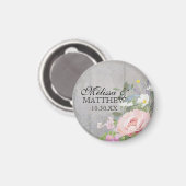 Het huwelijk bewaart de Datum Rustic Woodsy Floral Magneet (Voorkant / Achterkant)