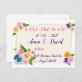 Het huwelijk bewaart de Datum, sparen de DatumKaar Aankondigingskaart (Voorkant / Achterkant)