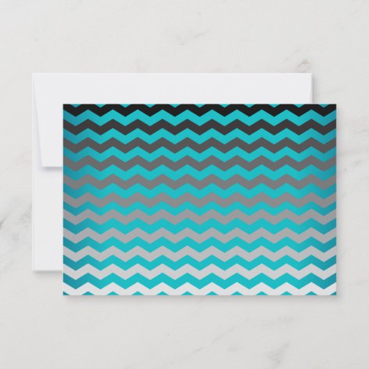 Het huwelijk bewaart de Datum Turquoise en Silver Save The Date (Achterkant)
