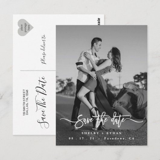 Het huwelijk bewaart de Datum Uitnodiging, sparen Briefkaart (Voorkant / Achterkant)