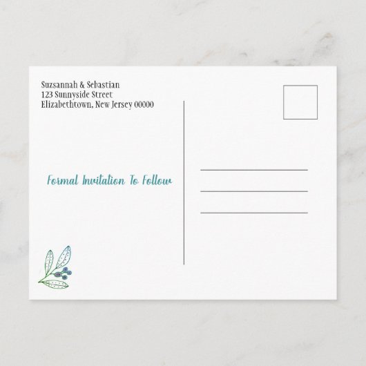 Het huwelijk bewaart de datum van de minimalistisc aankondigingskaart (Achterkant)