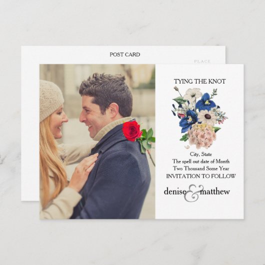 Het huwelijk bewaart de datumkaarten aankondigingskaart (Voorkant / Achterkant)