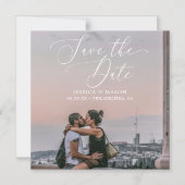 Het huwelijk bewaart de Datummagneten met Foto Magnetische Uitnodiging (Voorkant)