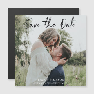 Het huwelijk bewaart de Datummagneten - sparen de  Magnetische Uitnodiging