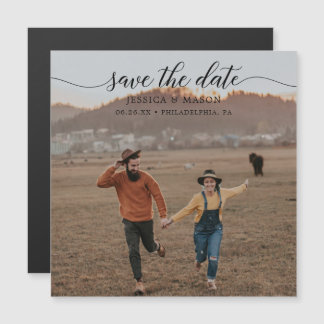 Het huwelijk bewaart de Datummagneten - sparen de  Magnetische Uitnodiging