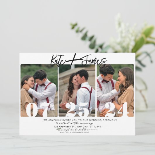 Het huwelijk bewaart de sjabloon van de datumuitno kaart (Staand voorkant)