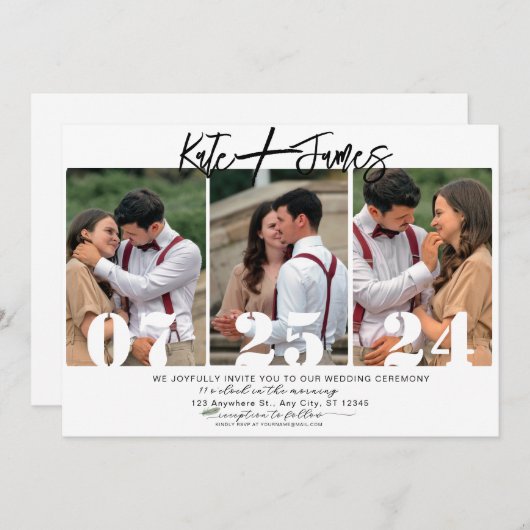 Het huwelijk bewaart de sjabloon van de datumuitno kaart (Voorkant / Achterkant)