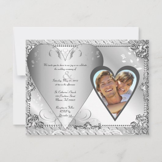 Het huwelijk bewaart de Uitnodiging van de Datum (Voorkant)