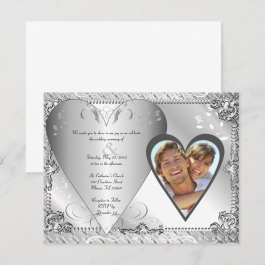 Het huwelijk bewaart de Uitnodiging van de Datum (Voorkant / Achterkant)