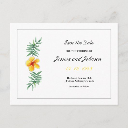 Het huwelijk bewaart het Briefkaart van de Datum (Voorkant)