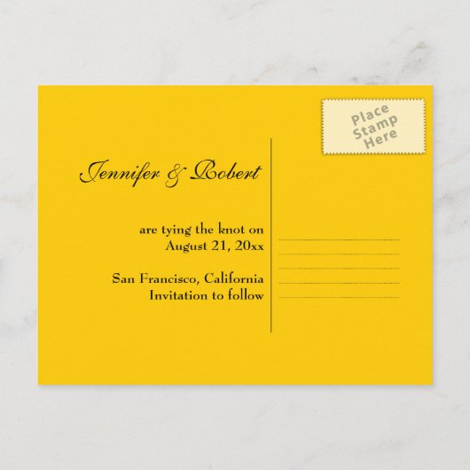 Het huwelijk bewaart het Briefkaart van de Datum (Achterkant)