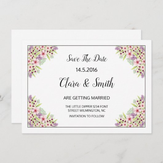 Het huwelijk bewaart het Briefkaart van de Datum (Voorkant / Achterkant)