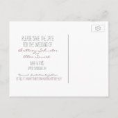 Het huwelijk bewaart het Briefkaart van de Datum (Achterkant)