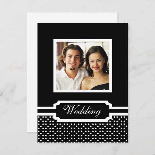 Het huwelijk bewaart het Malplaatje van de Datum F Aankondigingskaart (Voorkant / Achterkant)