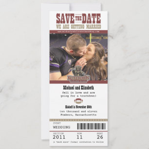 Het huwelijk bewaart het Ticket van het Football v Save The Date