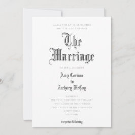 Het Huwelijk Blackletter Trouw Uitnodiging