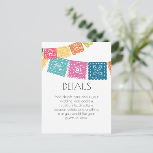 Het huwelijk - Boda - Weddenschap Papel Picado - G Briefkaart (Staand voorkant)