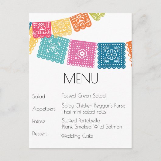 Het huwelijk - Boda - Weddenschap Papel Picado RSV Briefkaart (Voorkant)