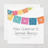 Het huwelijk - Boda - Wedding Papel Picado Feestdagenkaart (Voorkant / Achterkant)