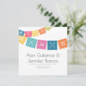 Het huwelijk - Boda - Wedding Papel Picado Kaart (Staand voorkant)