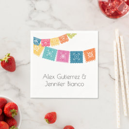 Het huwelijk - Boda - Wedding Papel Picado Napkins Servet