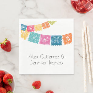 Het huwelijk - Boda - Wedding Papel Picado Servet