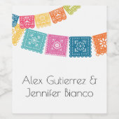 Het huwelijk - Boda - Wedding Papel Picado Wijn Etiket (Enkel label)