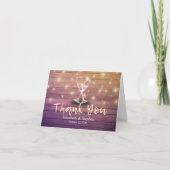 Het huwelijk dankt u de Houten Lichten van de Bedankkaart (Voorkant)