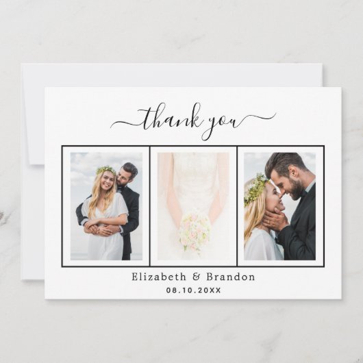 Het huwelijk dankt u het zwarte witte manuscript kaart (Voorkant)