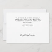 Het huwelijk dankt u het zwarte witte manuscript kaart (Achterkant)