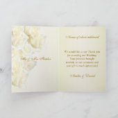 Het huwelijk dankt u kaardt met wit-roomrozen bedankkaart (Binnen)