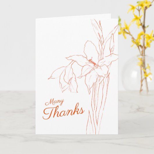 Het huwelijk dankt u kaart (Gele Bloem)