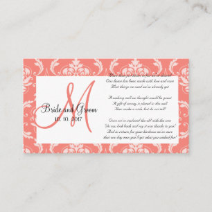 Het Huwelijk die van het Damast van het koraal Informatiekaartje