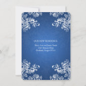 Het huwelijk Elopement  Swirls 2 Sapphire Blue Aankondiging (Achterkant)
