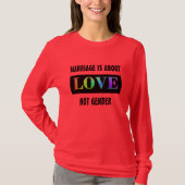 Het huwelijk gaat over liefde en niet over seksesp t-shirt (Voorkant)