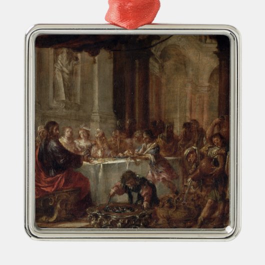 Het huwelijk in Cana, 1660 Metalen Ornament (Voorkant)