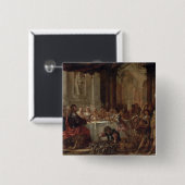 Het huwelijk in Cana, 1660 Vierkante Button 5,1 Cm (Voorkant /achterkant)