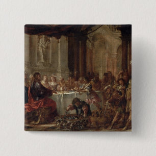 Het huwelijk in Cana, 1660 Vierkante Button 5,1 Cm