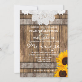 Het huwelijk in een Uitnodiging Rustic Wood en Lac