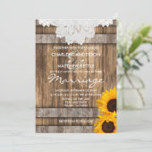 Het huwelijk in een Uitnodiging Rustic Wood en Lac (Staand voorkant)