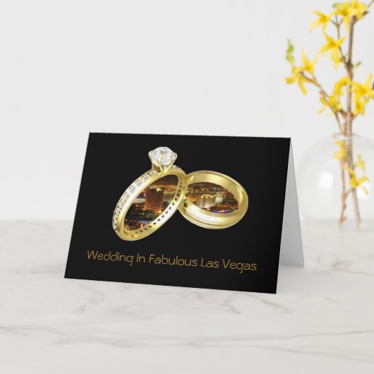 Het huwelijk in Fabelachtig Las Vegas "BELT" Kaart (Gele Bloem)