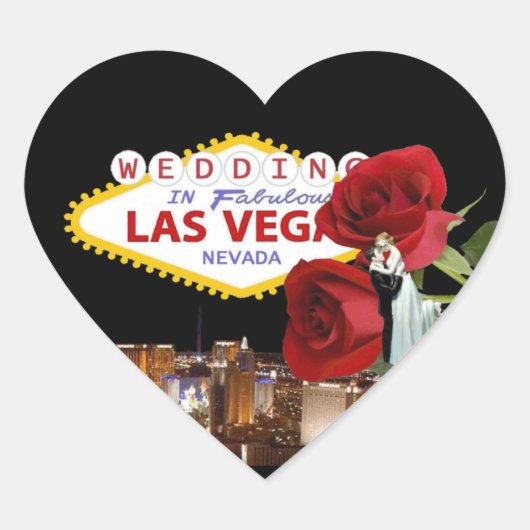 Het huwelijk in Fabulous Las Vegas Rozen met Bride Hart Sticker (Voorkant)