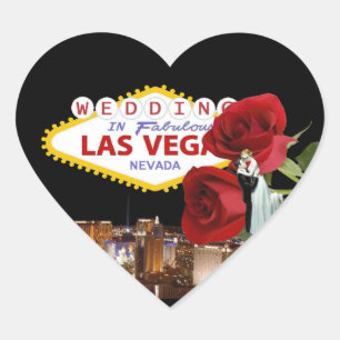 Het huwelijk in Fabulous Las Vegas Rozen met Bride Hart Sticker
