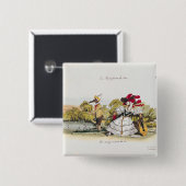 Het huwelijk in het boek vierkante button 5,1 cm (Voorkant /achterkant)