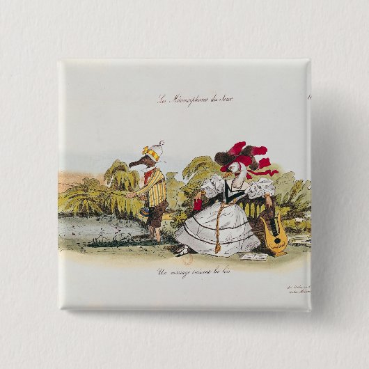 Het huwelijk in het boek vierkante button 5,1 cm (Voorkant)