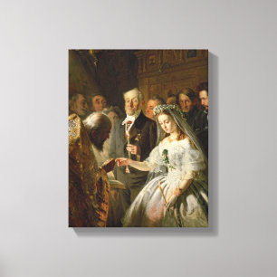 Het huwelijk in het kader van de regeling, 1862 canvas afdruk