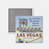 Het huwelijk in Las Vegas sparen de Datum Magnet (Voorkant / Achterkant)