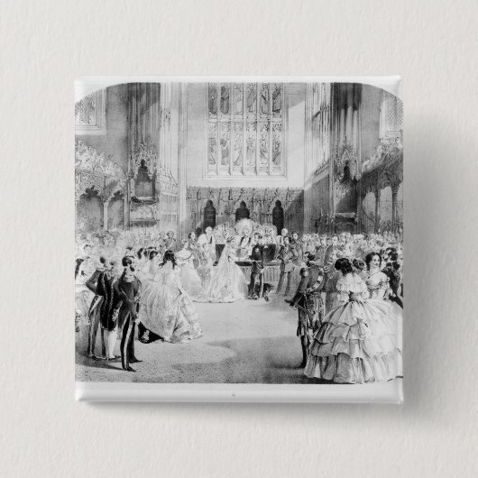 Het huwelijk in Victoria Vierkante Button 5,1 Cm (Voorkant)