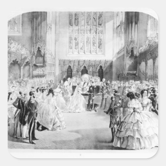 Het huwelijk in Victoria Vierkante Sticker (Voorkant)
