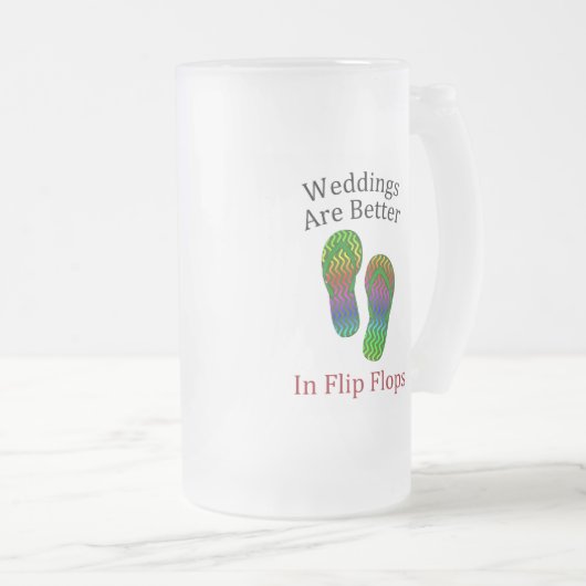 Het huwelijk is beter in de Teenslippers. Matglas Bierpul (Voorkant rechts)